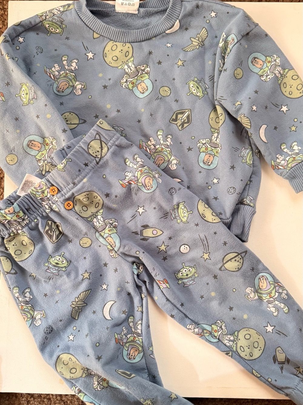 Disney Light Blue Space sweat set with Toy Story theme